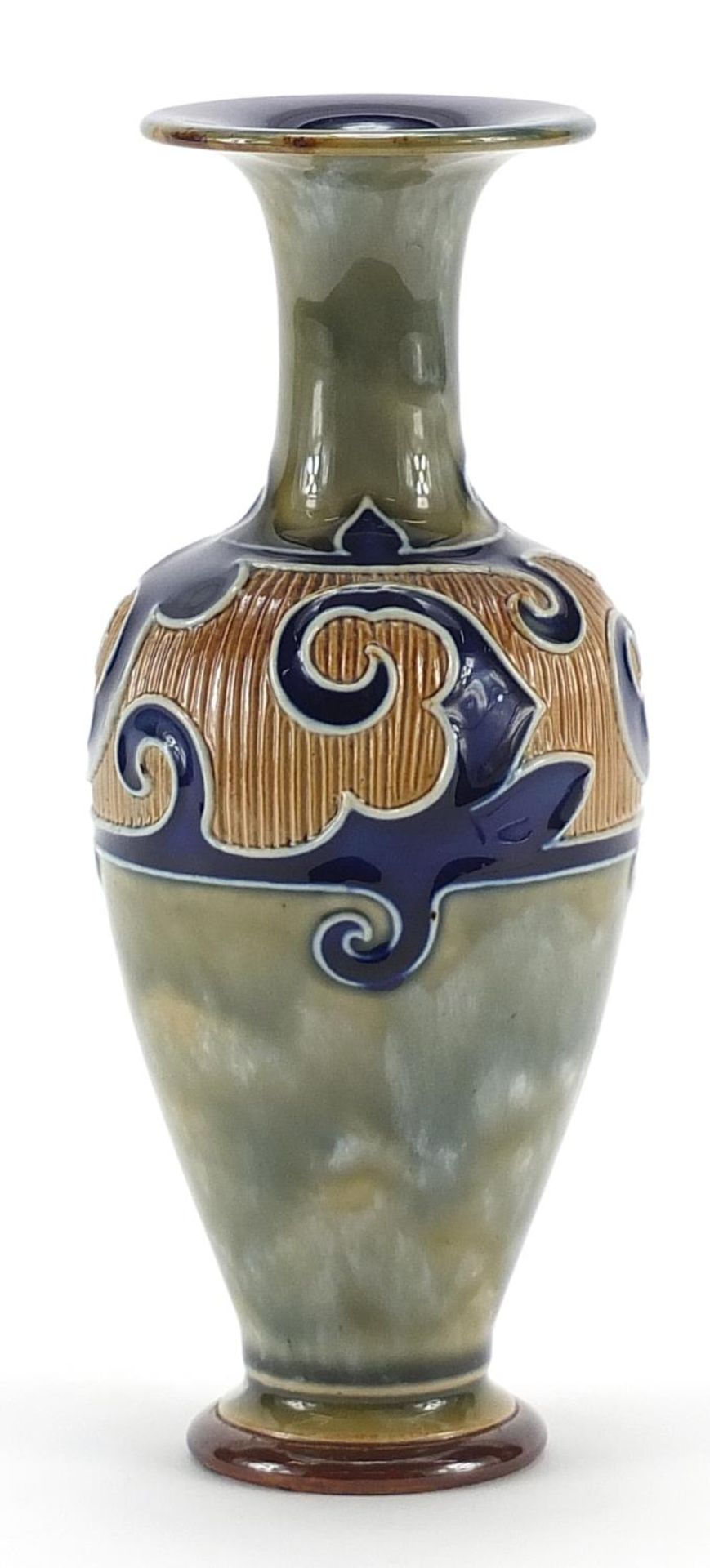 Frank Butler for Royal Doulton, Art Nouveau stoneware vase hand painted with stylised flowers, 17. - Image 2 of 4