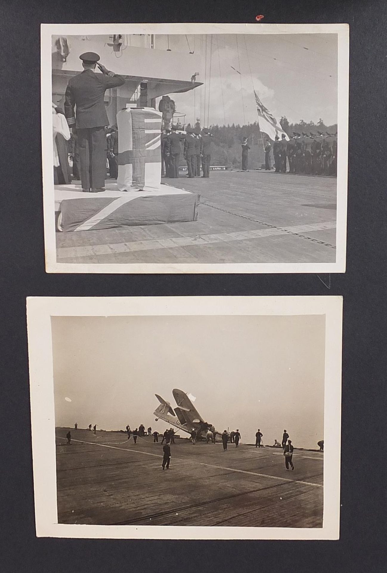 World War II black and white photograph album relating to HMS Rajah Roker class carrier, including - Bild 17 aus 23