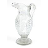 19th century cut glass jug, 28cm high