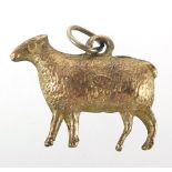 9ct gold sheep charm, 1.9cm in length, 0.7g