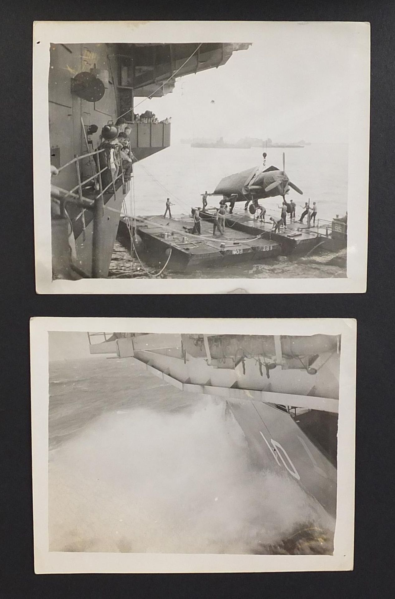 World War II black and white photograph album relating to HMS Rajah Roker class carrier, including - Bild 18 aus 23