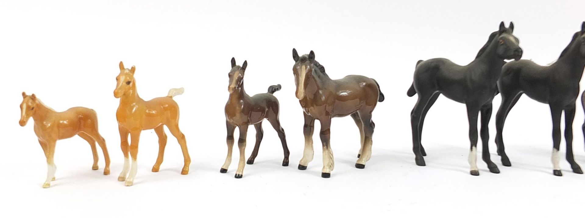 Nine Beswick horses and a Royal Doulton horse, the largest 14.5cm high - Image 2 of 3