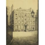 E Mary Shelley - Lamb building, Middle Temple, London, pencil signed print, limited edition 3/100,