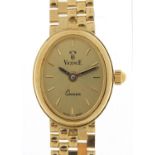 Vicence, ladies 9ct gold wristwatch with 9ct gold strap, the case 16mm wide, 16.2g