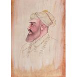 Head and shoulders portrait of a bearded gentleman, Kishangarh school watercolour on card, unframed,