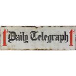 Daily Telegraph enamel advertising sign, 89cm x 28cm