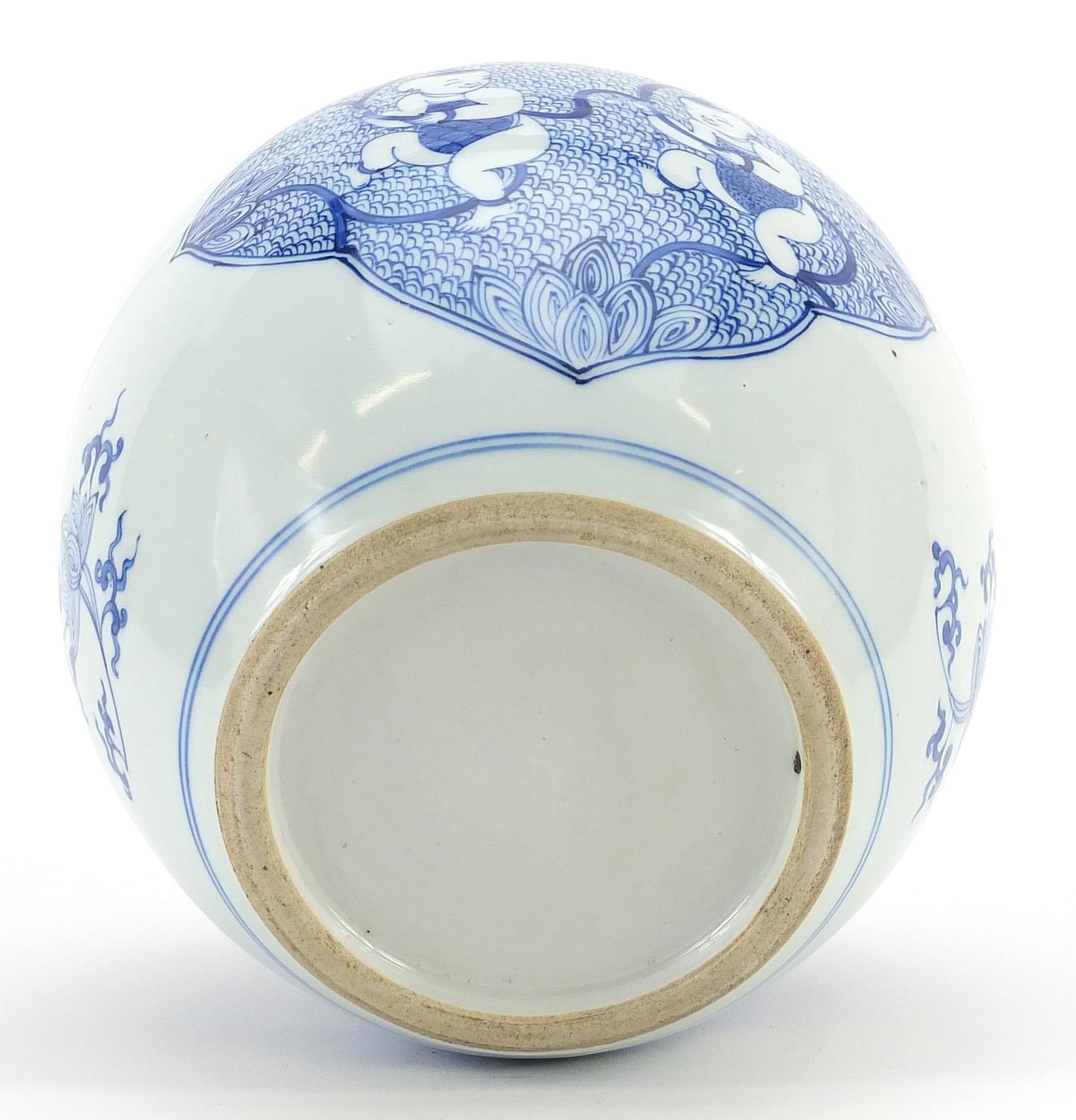 Chinese blue and white porcelain ginger jar hand painted with panels of children playing, 17.5cm - Image 3 of 3