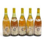 Five bottles of 1975 Chassagne Montrachet