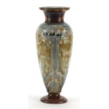 Eliza Simmance for Royal Doulton, Art Nouveau stoneware vase hand painted with stylised flowers,