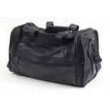 Tumi black leather holdall, 40cm wide