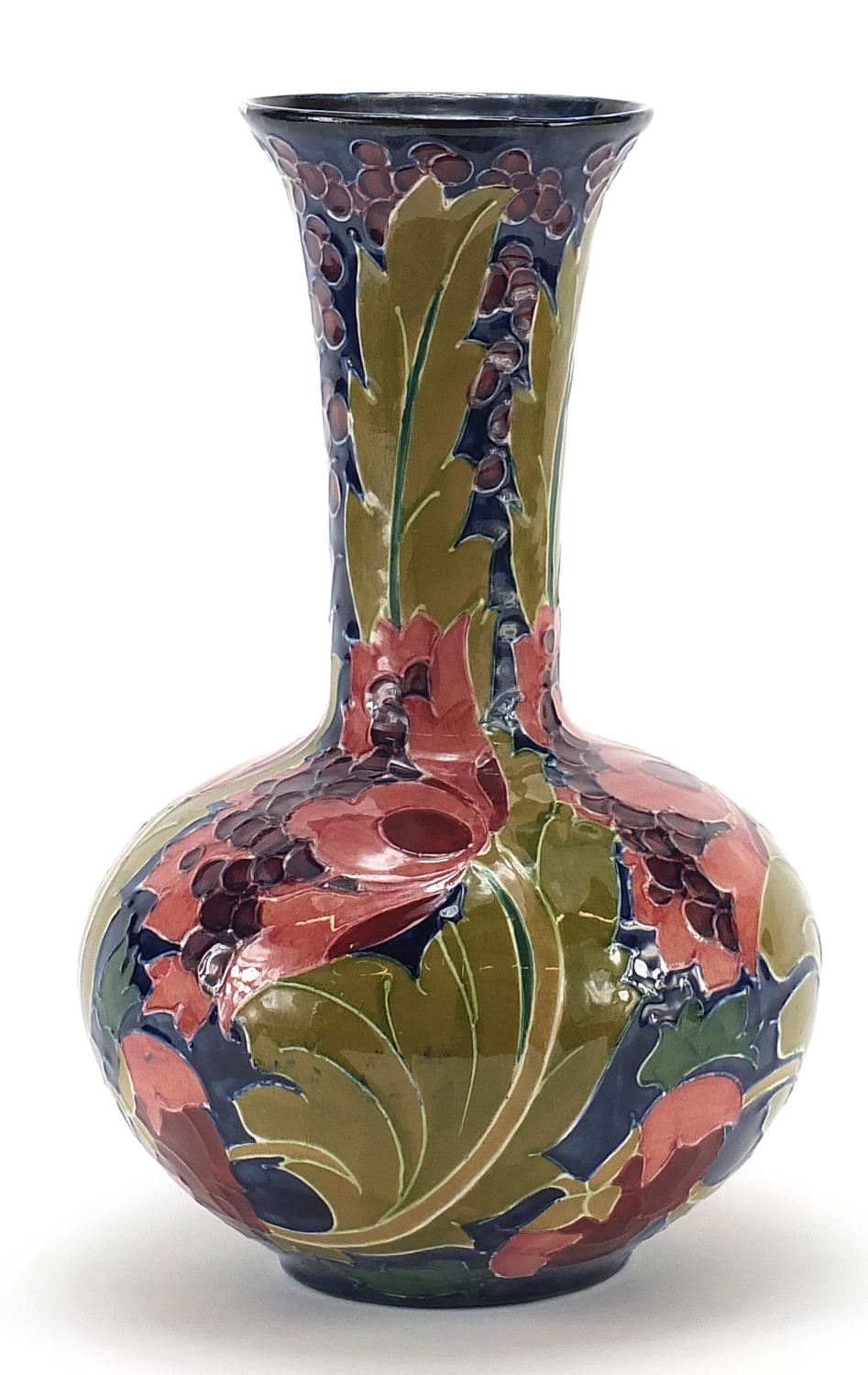 Charlotte Reid for Bursley Ware, Seed Poppy pattern vase, 28cm high