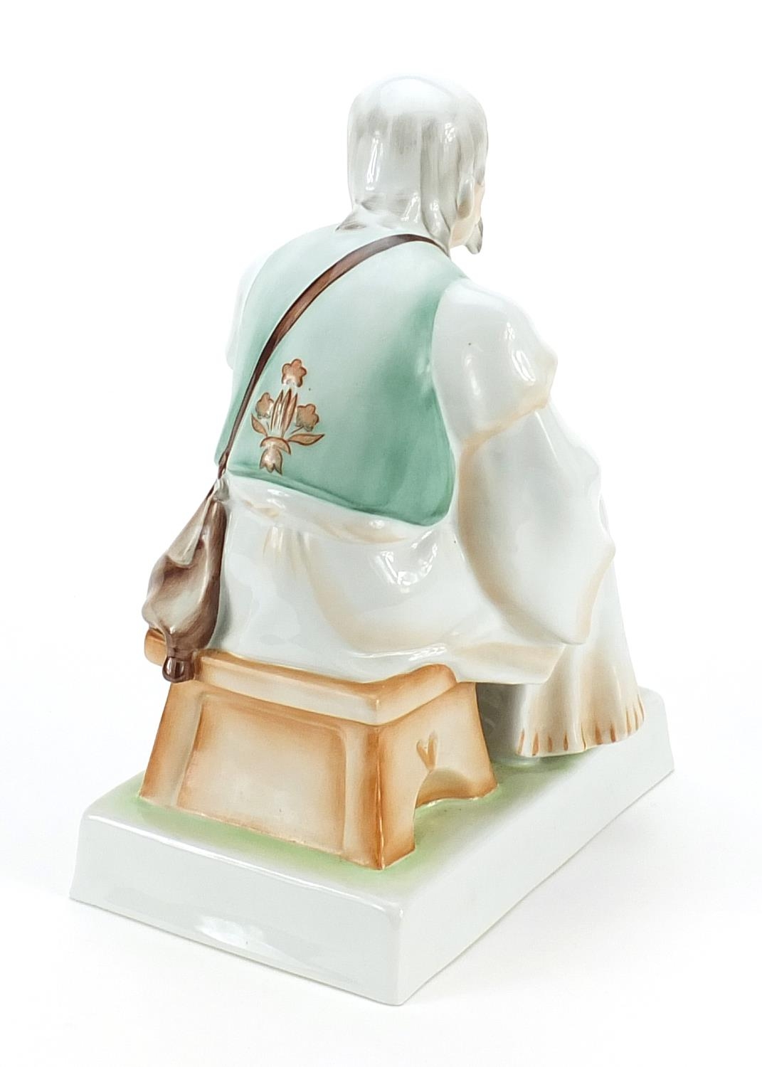 Zsolnay Pecs, Hungarian porcelain seated gentleman, 32cm high - Image 2 of 4