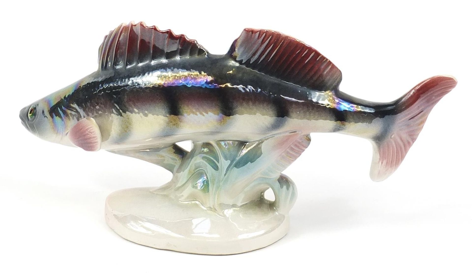Jema, lustre glaze pottery fish, 40cm in length - Image 2 of 3