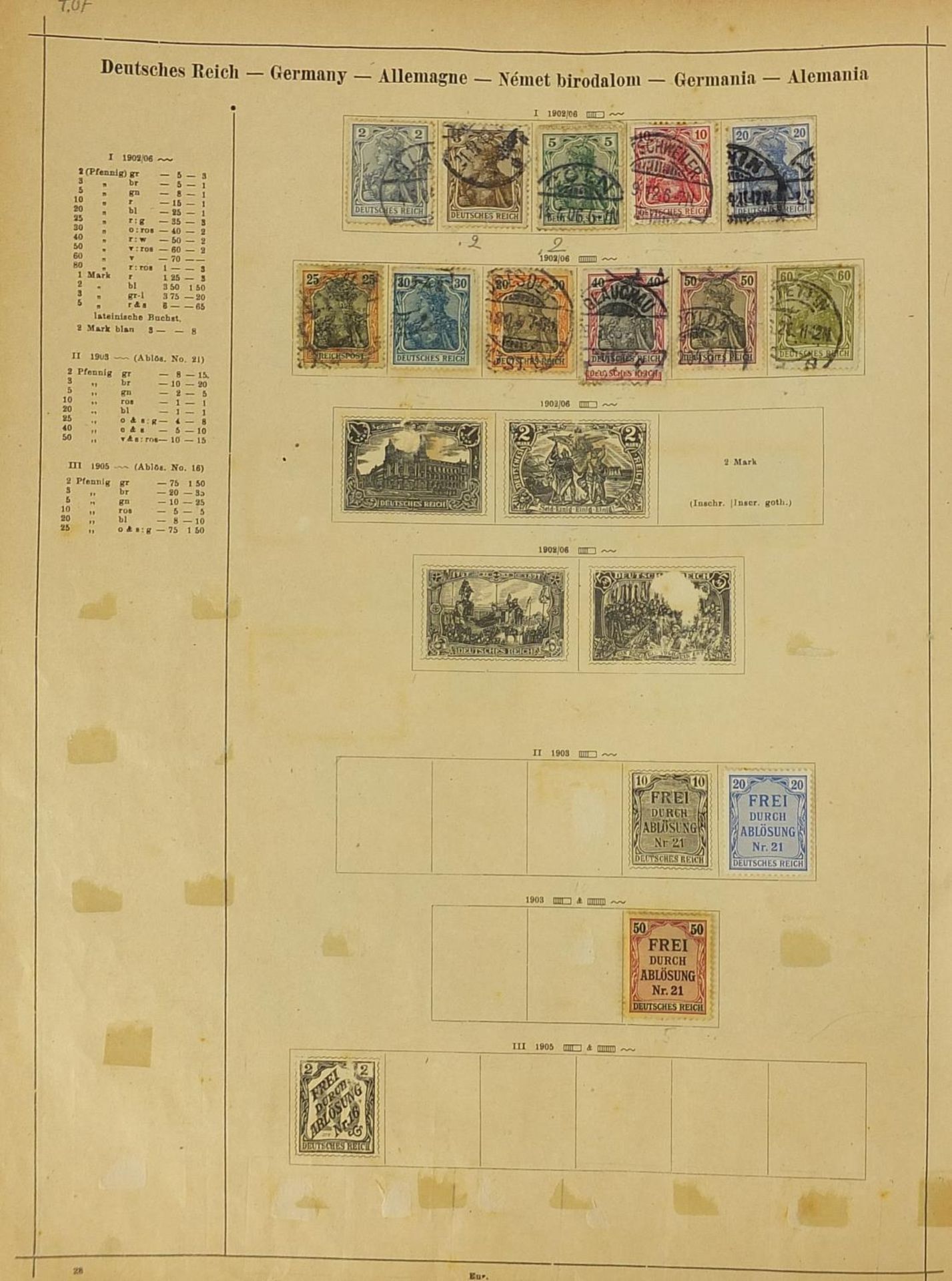 Collection of 19th century and later stamps arranged in an album including Germany, Hungary and - Bild 2 aus 9