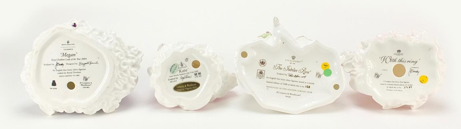 Four Coalport and Royal Doulton figurines with certificates comprising The Jubilee Rose, With this - Image 4 of 5