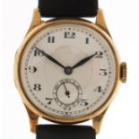 Hefik, gentlemen's 9ct gold wristwatch with subsidiary dial, 28mm in diameter