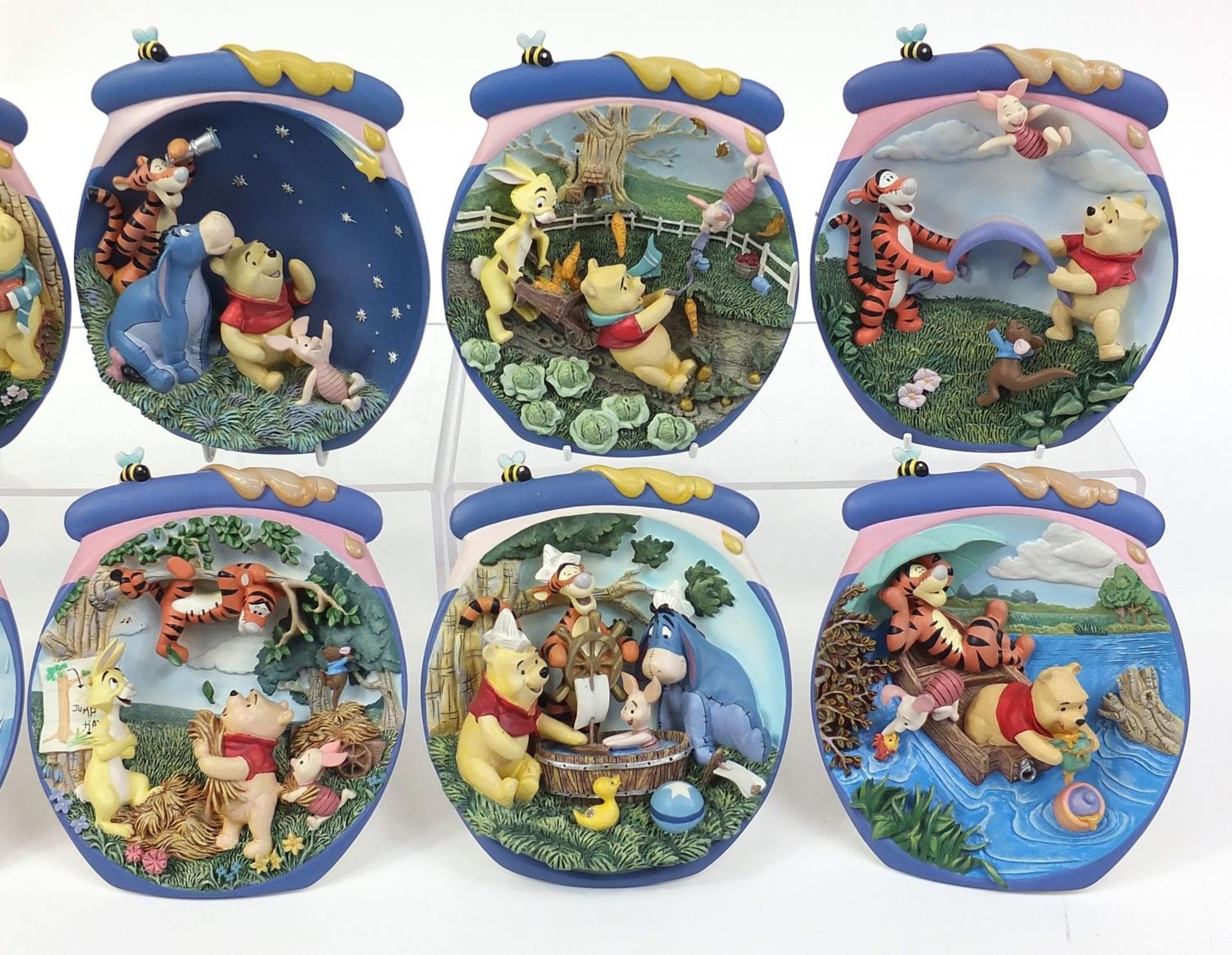 Set of twelve Winnie the Pooh collector's wall plaques by The Bradford Exchange, 17cm high - Image 3 of 6