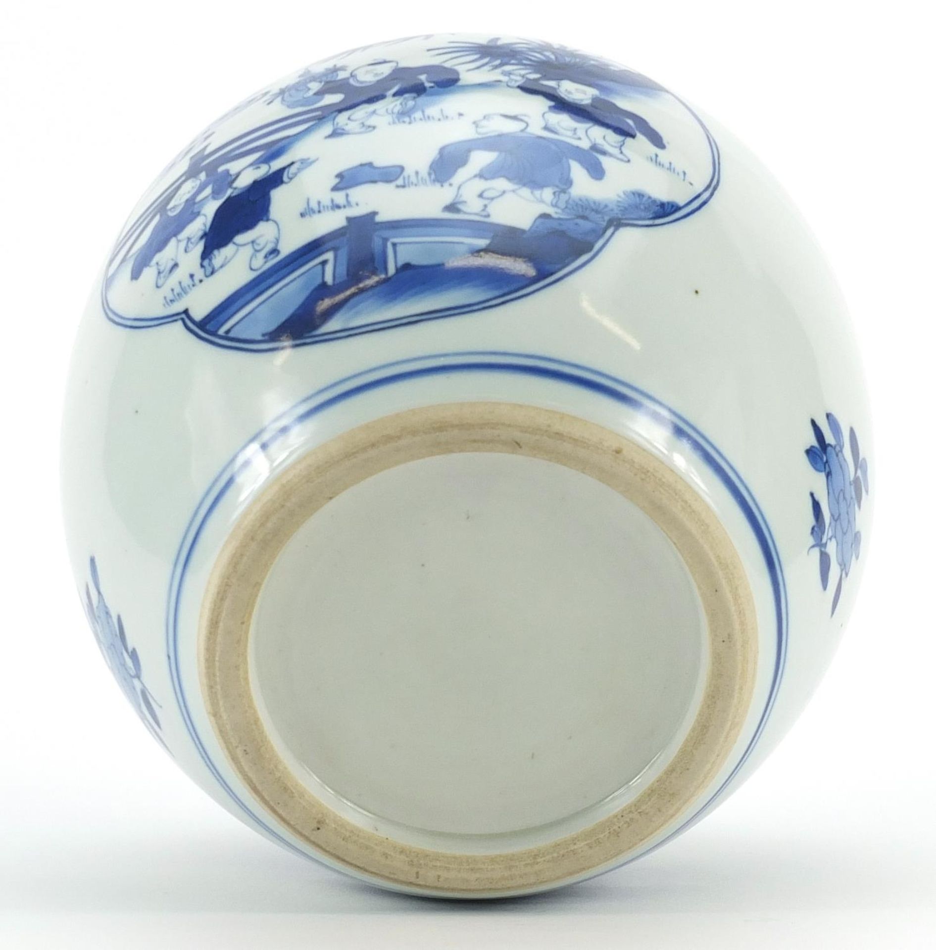 Chinese blue and white porcelain ginger jar hand painted with panels of children playing, 17cm high - Image 3 of 3