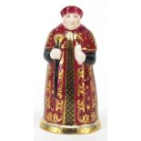 Royal Worcester candle snuffer in the form of a Cardinal, numbered 485, 11cm high
