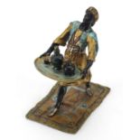Bergmann style cold painted bronze figure of a Blackamoor, 11cm high
