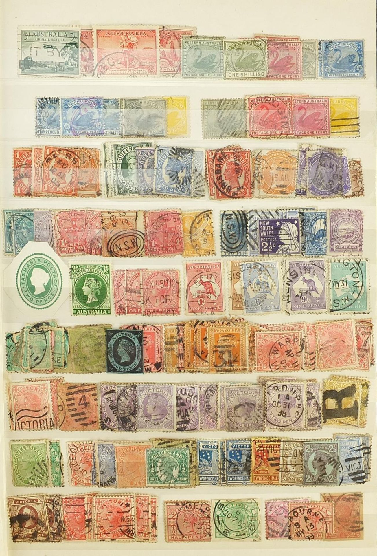 Australian stamps arranged in an album including some dating back to the early state issues - Bild 5 aus 6