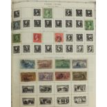 Collection of world stamps arranged in an album from Aden to Egypt