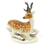 Russian porcelain USSR stag, 24cm in length