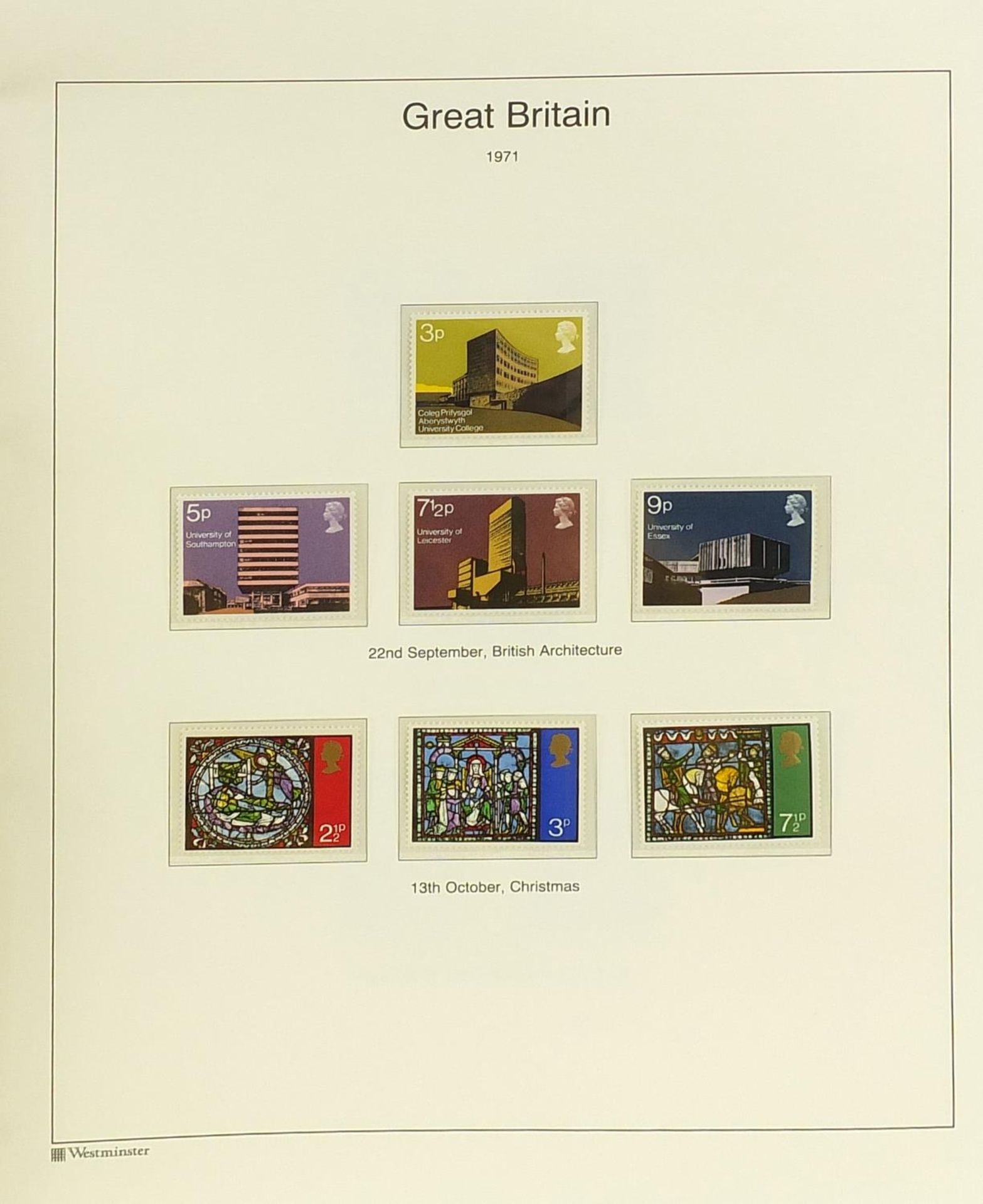Collection of British stamps arranged in an album - Bild 7 aus 8