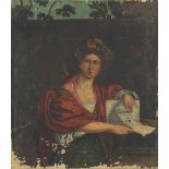 After Domenichino - The Cumaean Sibyl, Italian school oil on canvas, unframed, 38cm x 33cm