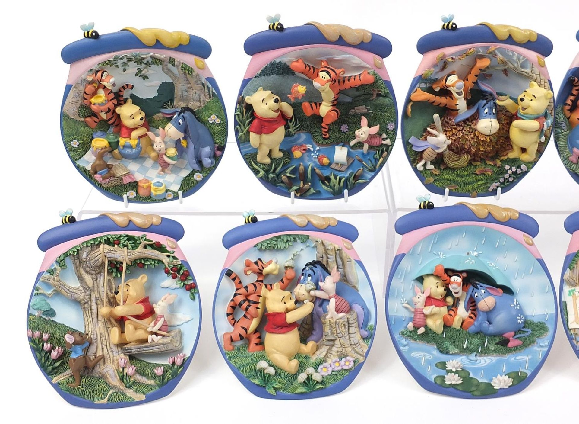 Set of twelve Winnie the Pooh collector's wall plaques by The Bradford Exchange, 17cm high - Image 2 of 6