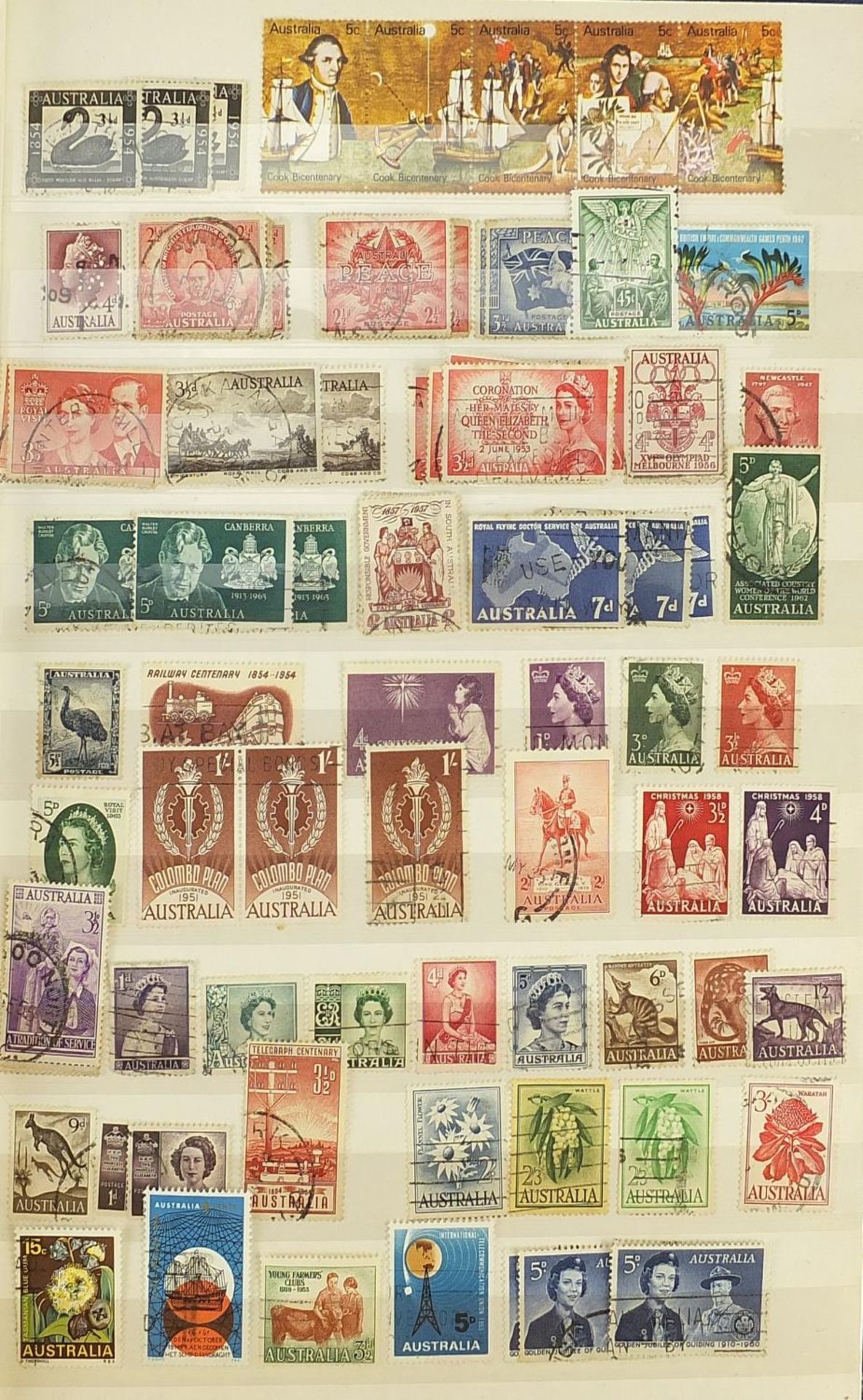 Australian stamps arranged in an album including some dating back to the early state issues - Bild 3 aus 6
