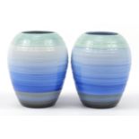 Pair of Art Deco Shelley porcelain vases, 18cm high