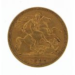 Queen Victoria 1899 gold half sovereign housed in an antique coin purse with cut steel mounts