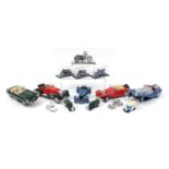 Group of collector's diecast vehicles and motorbikes including Burago and Maisto