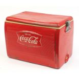 Retro Coca Cola advertising cooler, 38cm H x 50.5cm W x 34cm D