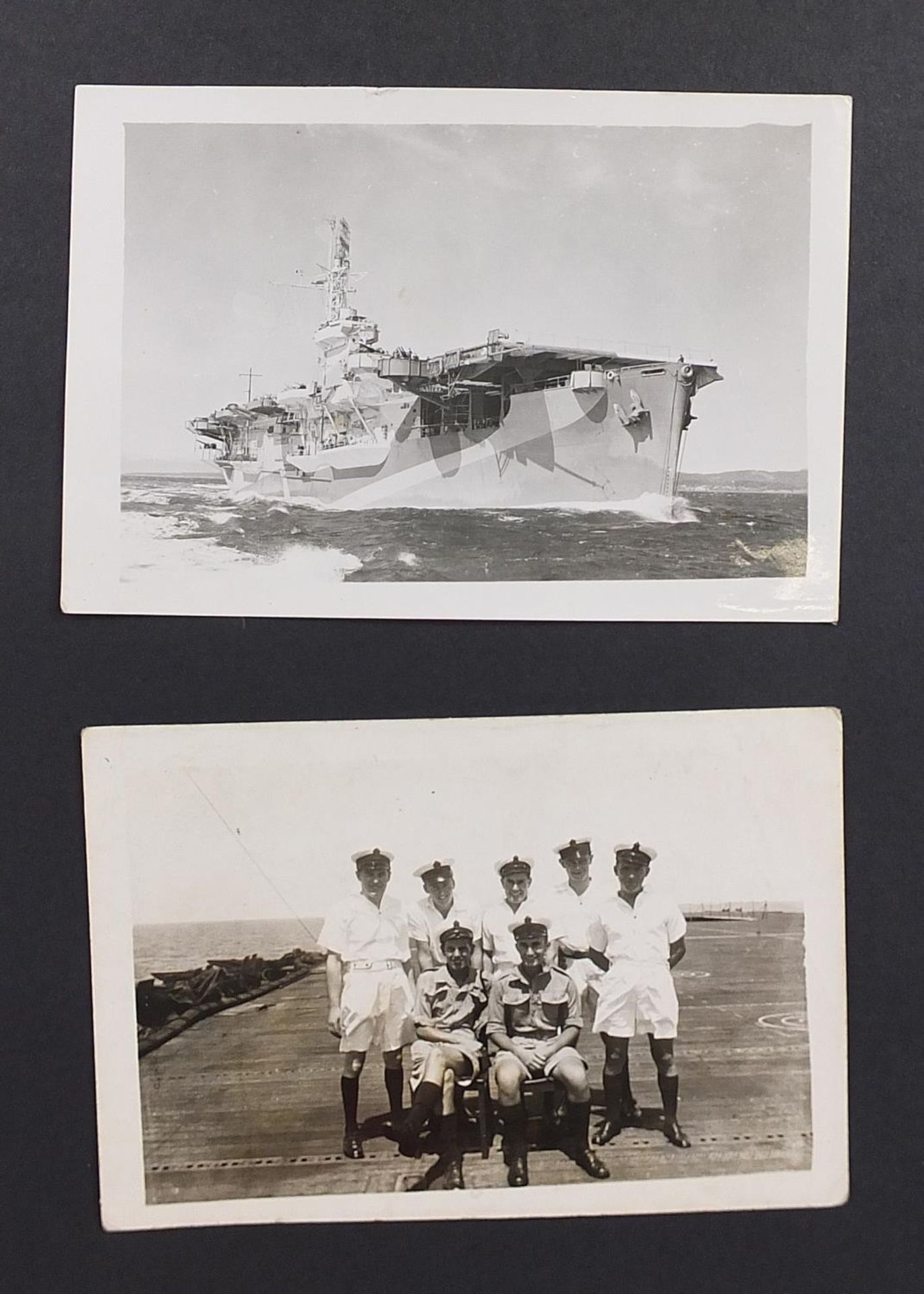 World War II black and white photograph album relating to HMS Rajah Roker class carrier, including - Bild 6 aus 23