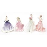 Four Coalport and Royal Doulton figurines with certificates comprising The Jubilee Rose, With this