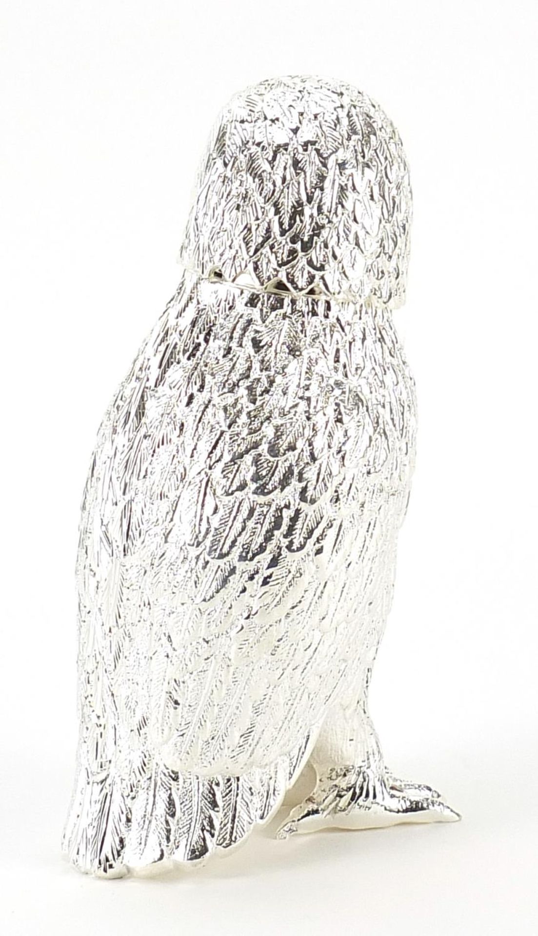 Silver plated owl design pepperette, 16cm high - Image 2 of 4