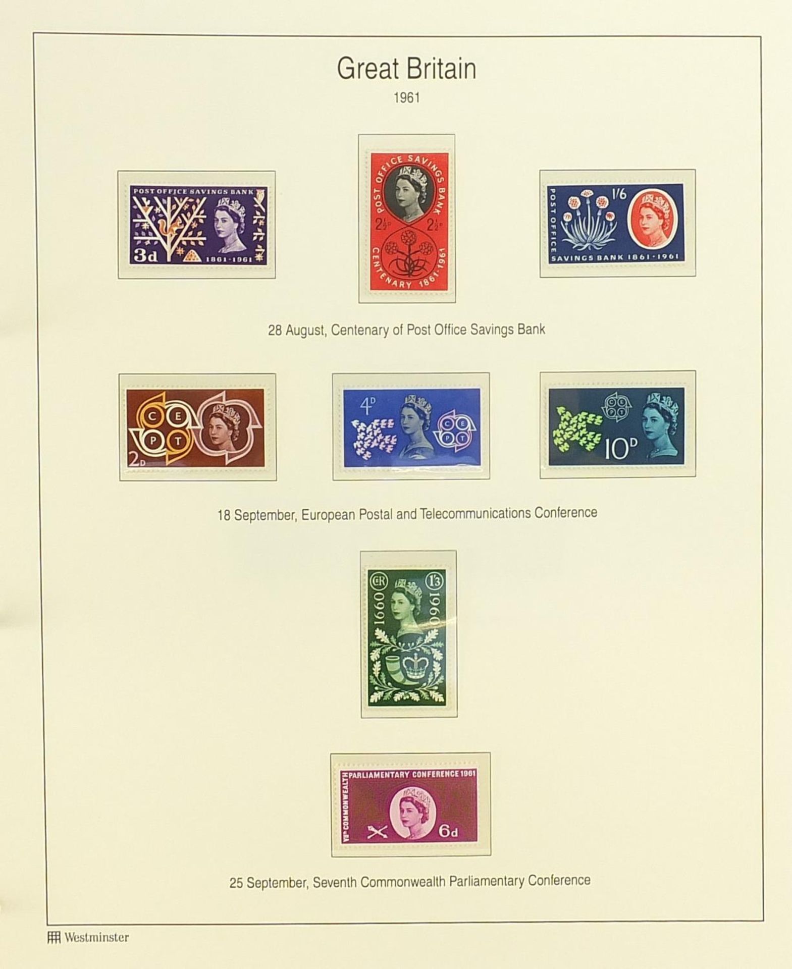 Collection of British stamps arranged in an album - Bild 3 aus 8