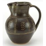 Ursula Mommens studio pottery jug, 18cm high