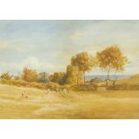 Rural landscape with figures, watercolour, indistinctly signed possibly W A ..... tye, mounted,