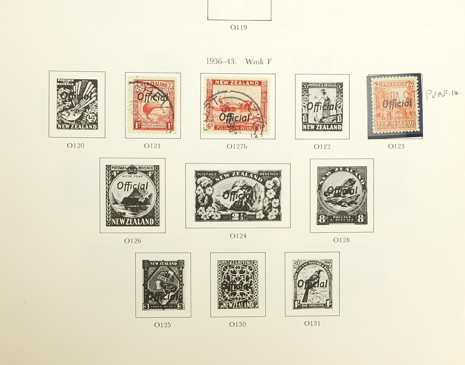 Collection of New Zealand stamps arranged in an album and a black stock sheet of unmounted stamps - Image 7 of 9