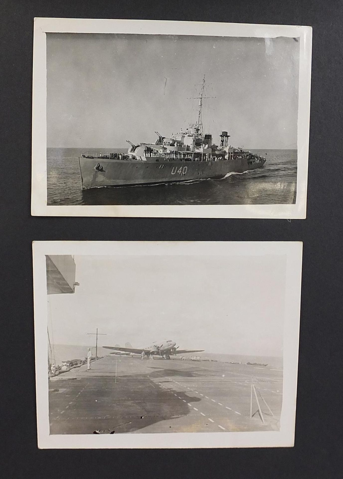 World War II black and white photograph album relating to HMS Rajah Roker class carrier, including - Bild 14 aus 23
