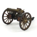 Scale model table cannon with Hartford Conn plaque, 38cm in length