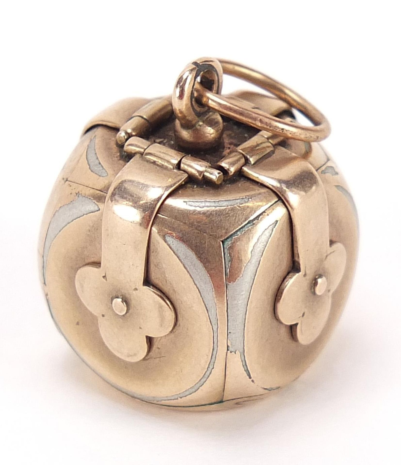 Silver gilt folding masonic ball pendant, 5.2cm high when open, 14.9g - Image 2 of 3