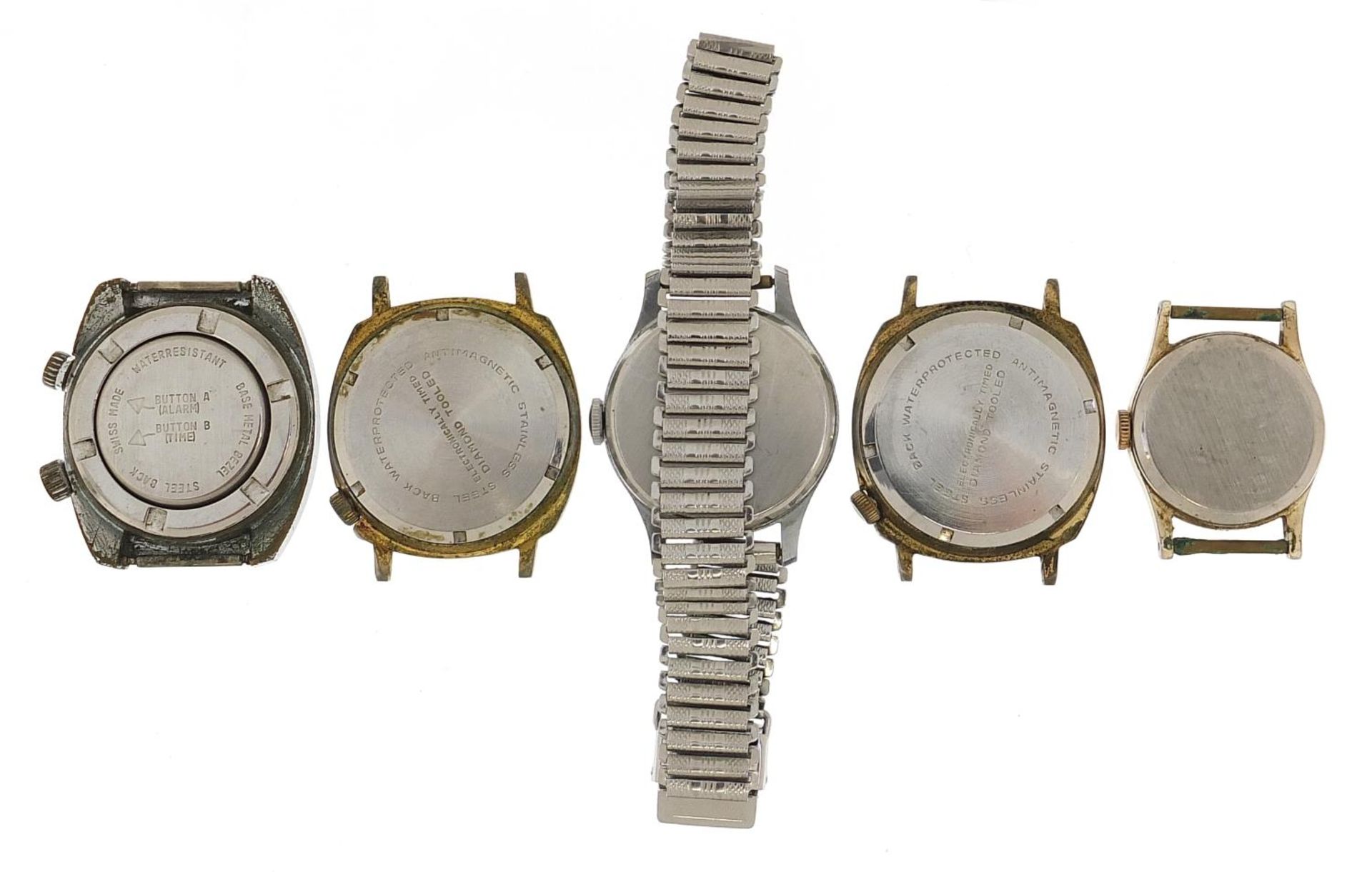 Five vintage wristwatches including Ingersoll Triumph, Memostar alarm, Lectro and Ingersoll - Image 5 of 5