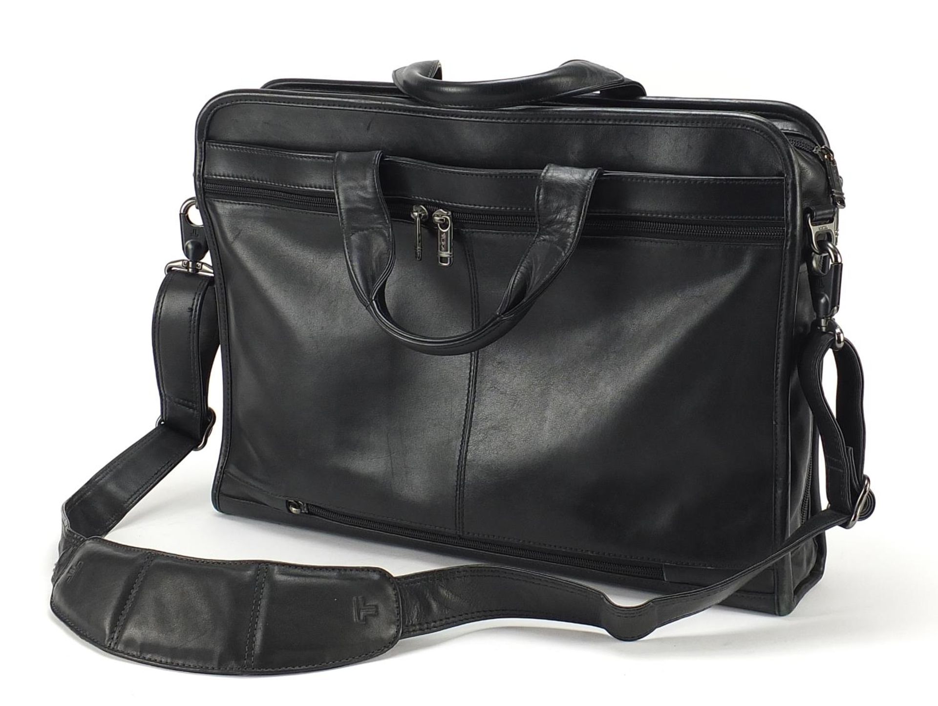 Tumi leather laptop briefcase, 47cm wide - Image 4 of 5