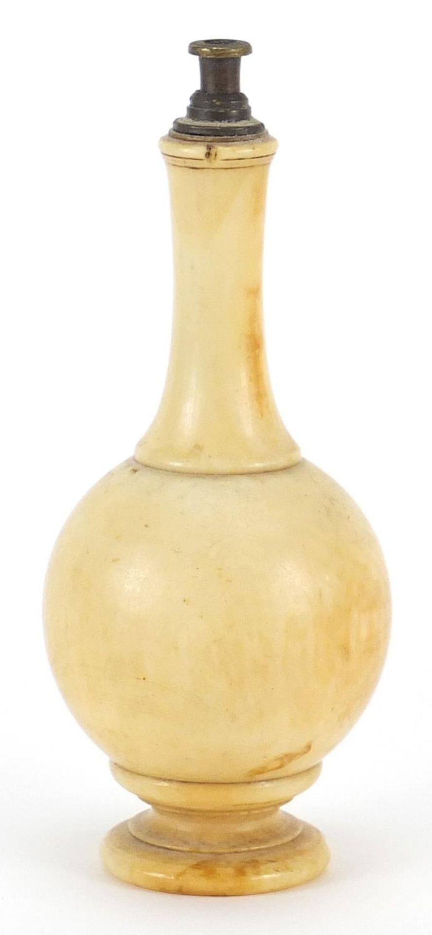 Persian or Indian ivory rosewater sprinkler, 9cm high