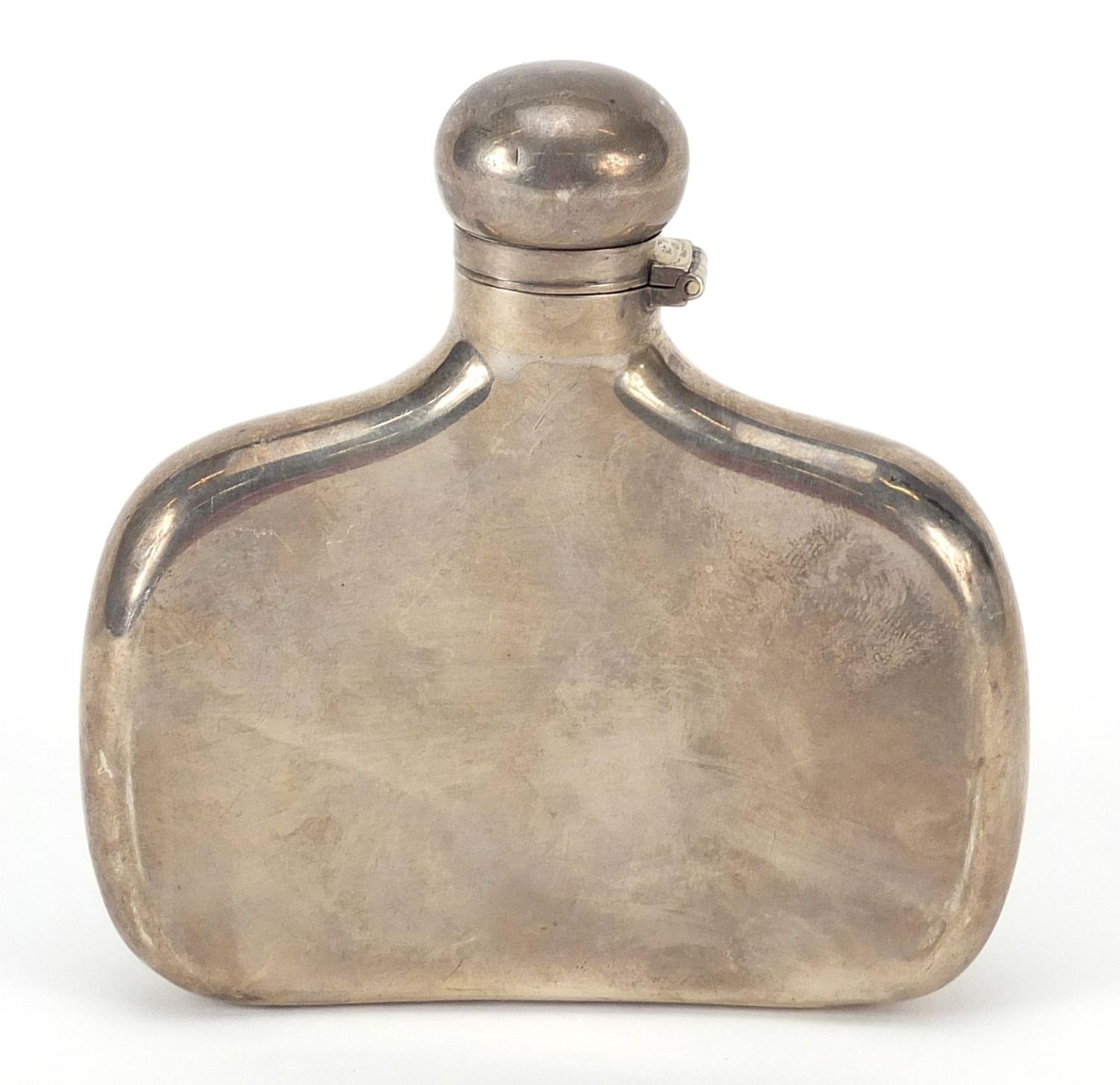 Walker & Hall, Edwardian silver hip flask, Sheffield 1905, 10.5cm high, 114.4g - Image 2 of 4