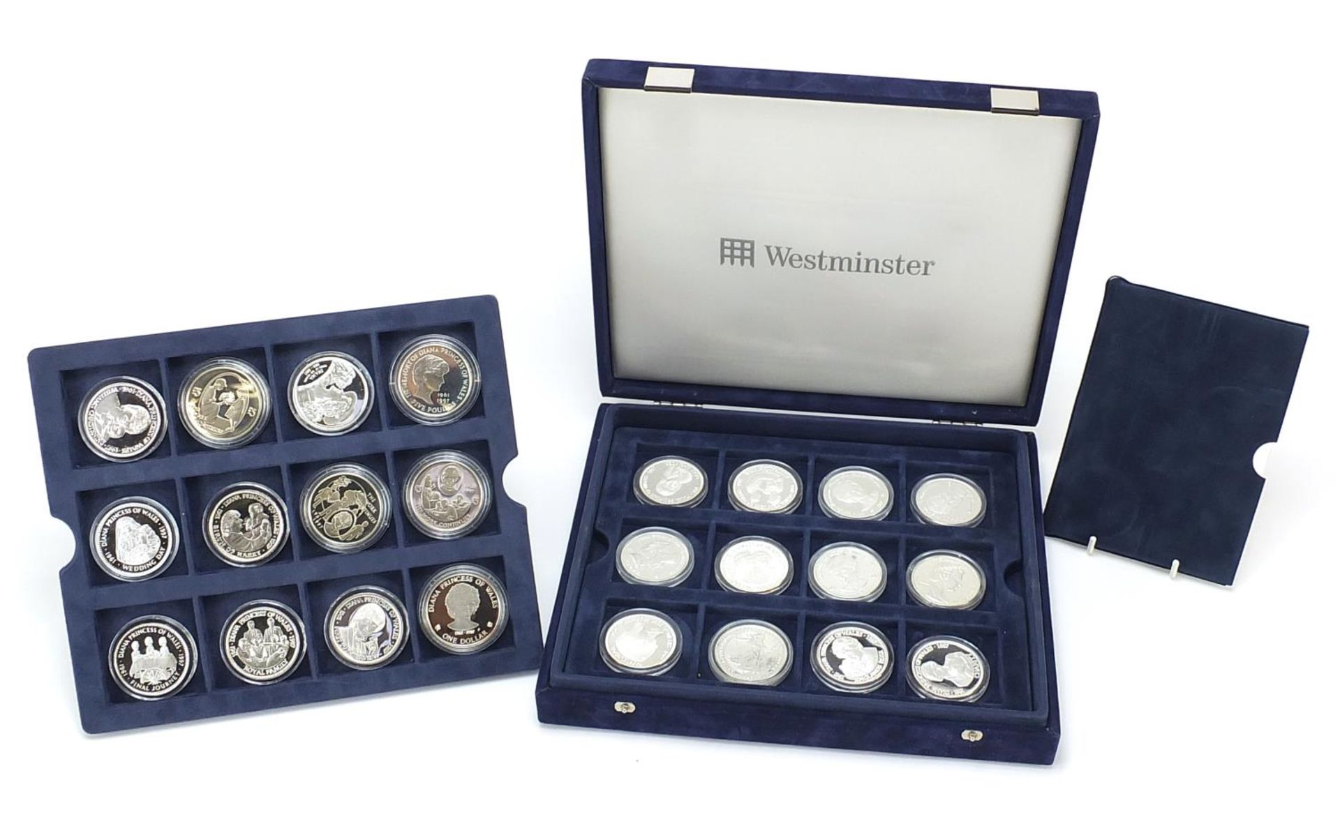 Set of 24 silver proof coins commemorating Princess Diana